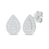 Thumbnail Image 3 of Multi-Diamond Center Pear-Shaped Necklace & Earrings Gift Set 1 ct tw 10K White Gold