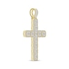 Thumbnail Image 1 of Men's Baguette & Round-Cut Diamond Cross Charm 2 ct tw 10K Yellow Gold