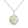 Thumbnail Image 1 of Diamond Sand Dollar Cutout Necklace 1/6 ct tw Sterling Silver & 10K Yellow Gold 18&quot;