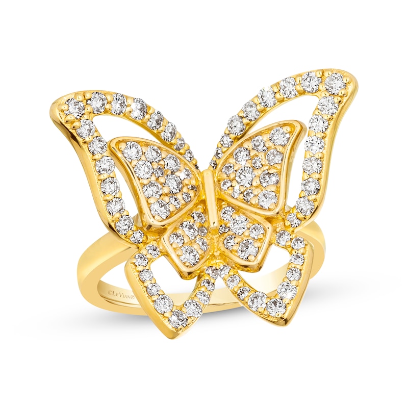 Main Image 1 of Le Vian Vault Diamond Butterfly Ring 1-1/10 ct tw 18K Honey Gold Size 7