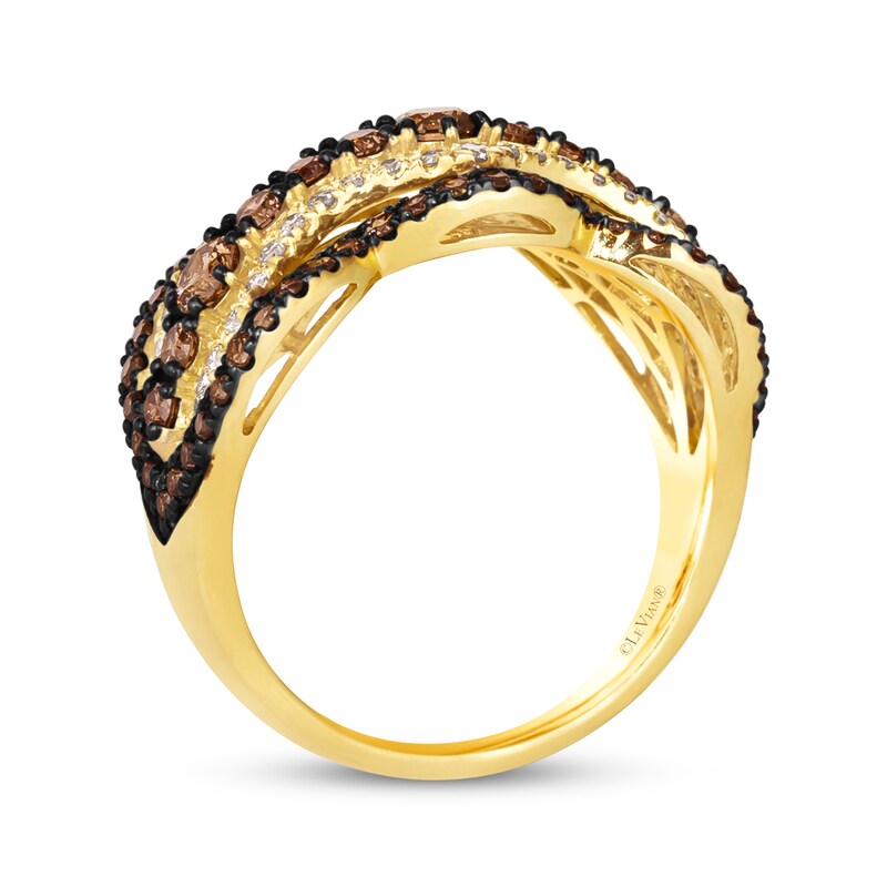 Main Image 3 of Le Vian Vault Diamond Arabesque Frame Ring 1-3/8 ct tw 14K Honey Gold Size 7