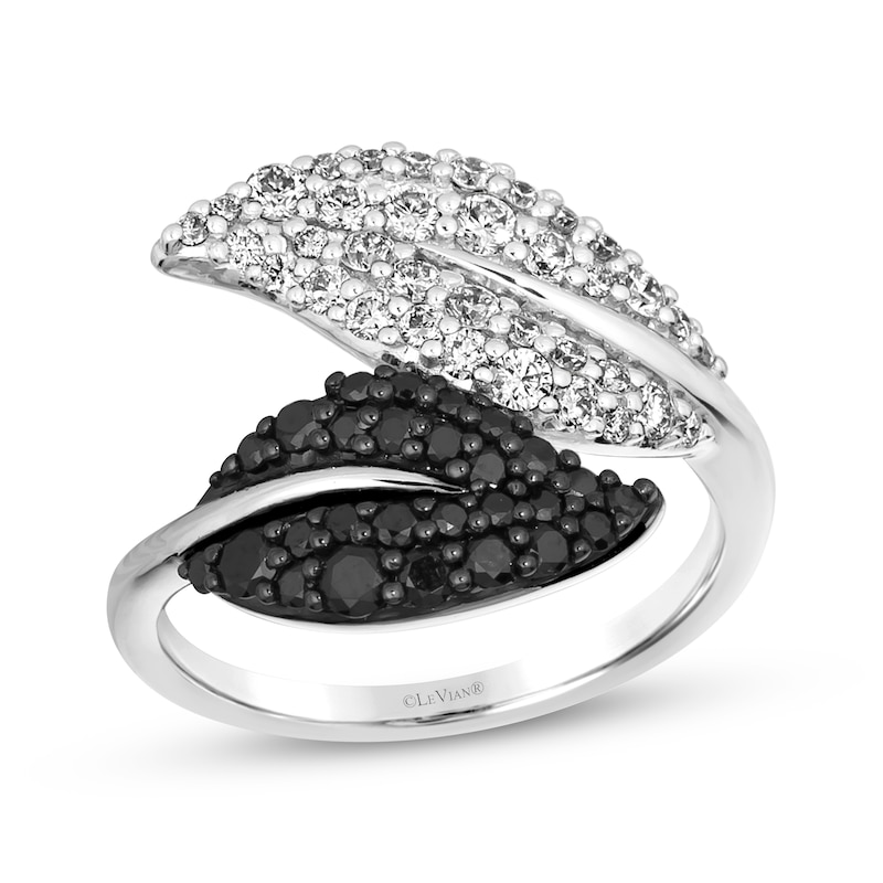 Main Image 1 of Le Vian Vault Diamond Leaf Bypass Ring 1 ct tw 14K Vanilla Gold Size 7