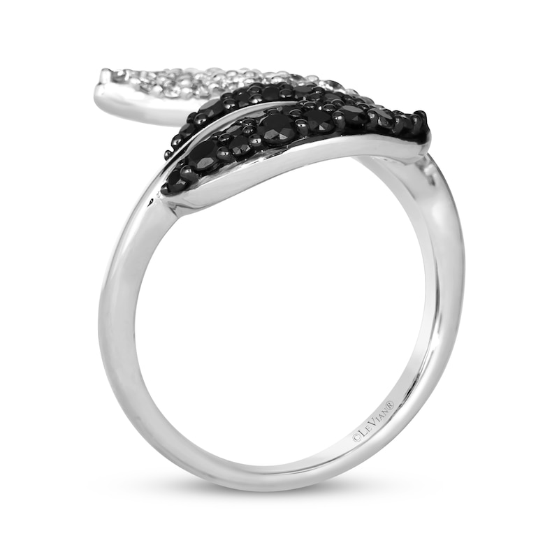 Main Image 3 of Le Vian Vault Diamond Leaf Bypass Ring 1 ct tw 14K Vanilla Gold Size 7