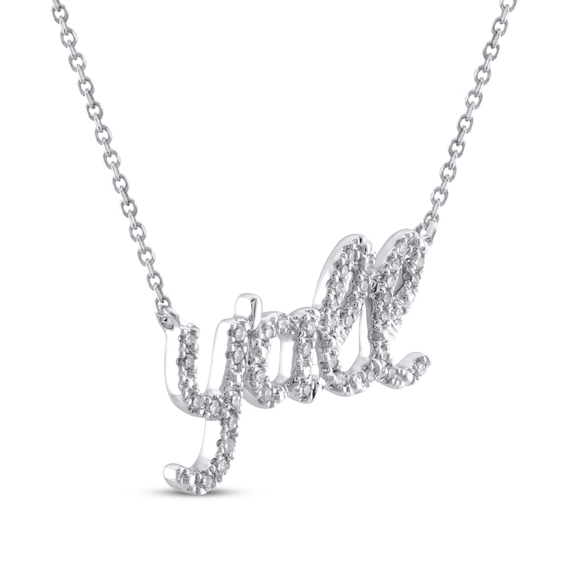 Main Image 2 of Diamond &quot;Y'all&quot; Necklace 1/10 ct tw 10K White Gold 18&quot;