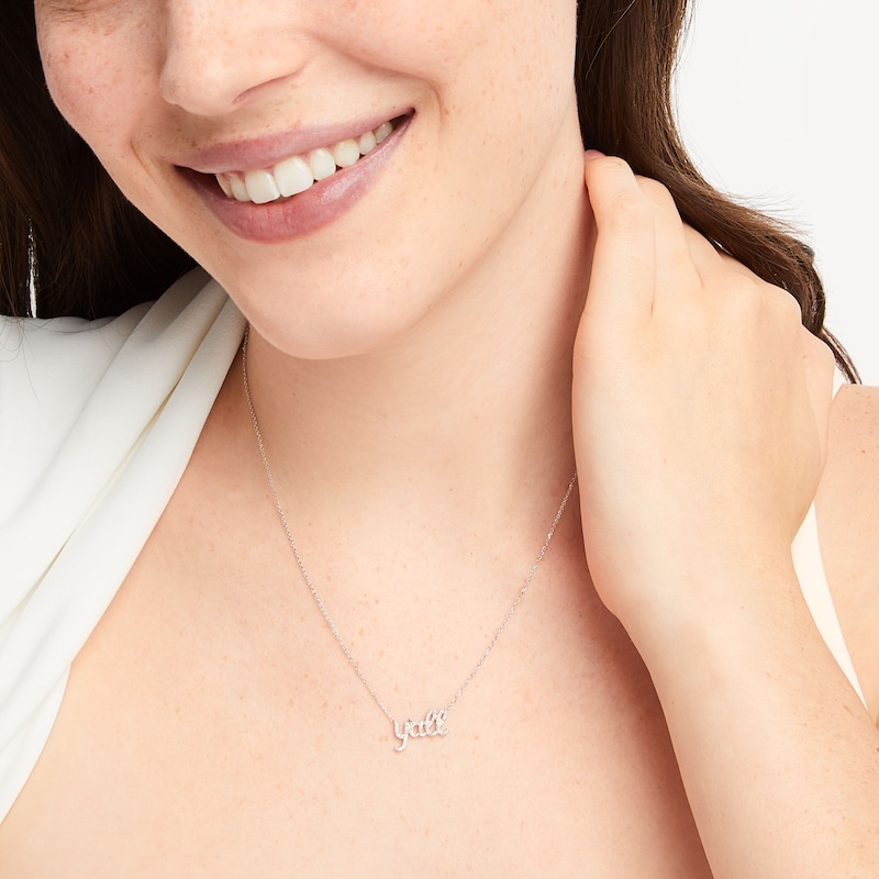 Main Image 5 of Diamond &quot;Y'all&quot; Necklace 1/10 ct tw 10K White Gold 18&quot;