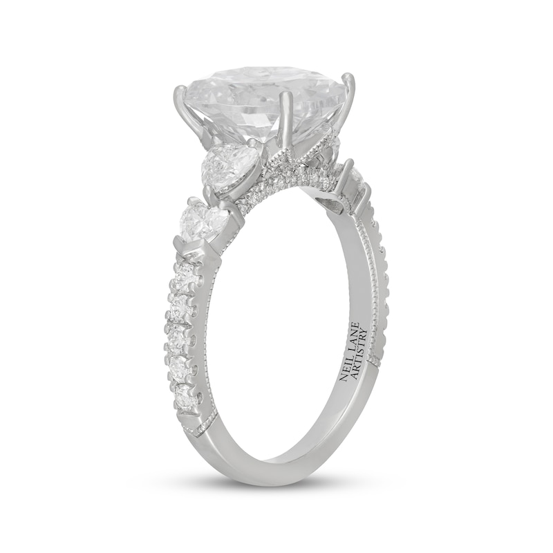 Main Image 3 of Neil Lane Artistry Oval-Cut & Heart-Shaped Lab-Grown Diamond Engagement Ring 4 ct tw 14K White Gold