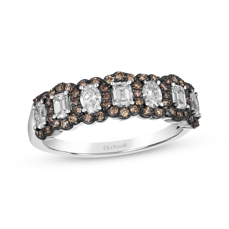 Main Image 1 of Le Vian Oval, Emerald & Round-Cut Diamond Ring 7/8 ct tw Platinum