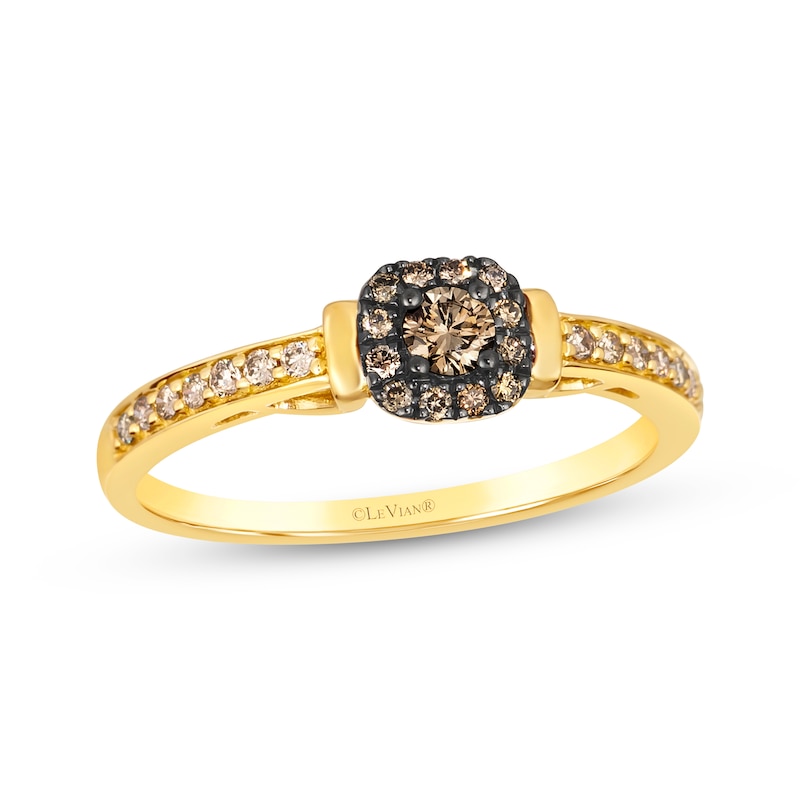 Main Image 1 of Le Vian Diamond Cushion Frame Ring 1/4 ct tw 14K Honey Gold