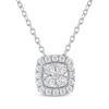 Thumbnail Image 1 of THE LEO Diamond Multi-Stone Cushion-Shape Necklace 1/3 ct tw 14K White Gold 19&quot;