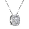 Thumbnail Image 2 of THE LEO Diamond Multi-Stone Cushion-Shape Necklace 1/3 ct tw 14K White Gold 19&quot;