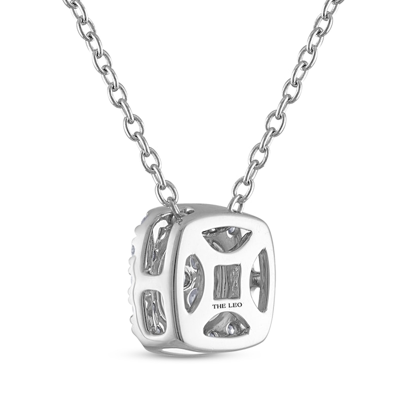 Main Image 3 of THE LEO Diamond Multi-Stone Cushion-Shape Necklace 1/3 ct tw 14K White Gold 19&quot;