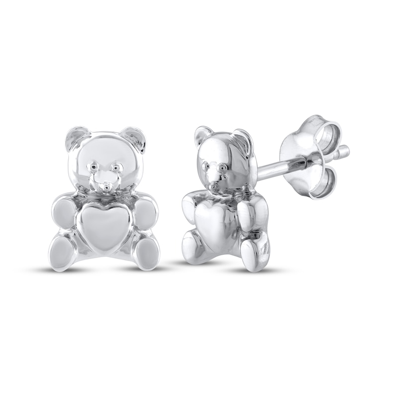 Main Image 1 of Teddy Bear Jewelry Collection Honoring St. Jude Stud Earrings Sterling Silver