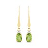 Thumbnail Image 2 of Oval-Cut Peridot & Diamond Dangle Earrings 1/20 ct tw 10K Yellow Gold