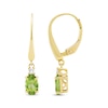 Thumbnail Image 2 of Oval-Cut Peridot & Diamond Dangle Earrings 1/20 ct tw 10K Yellow Gold