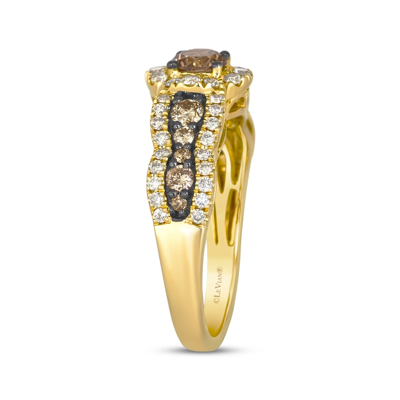 Main Image 2 of Le Vian Chocolate Waterfall Diamond Ring 1 ct tw 14K Honey Gold