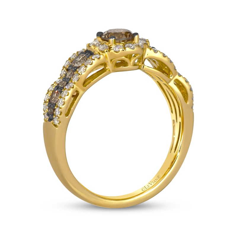 Main Image 3 of Le Vian Chocolate Waterfall Diamond Ring 1 ct tw 14K Honey Gold
