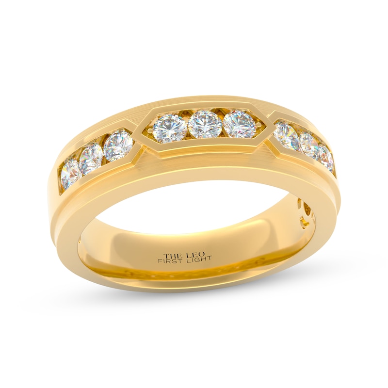 Men's THE LEO First Light Diamond Wedding Band 3/4 ct tw 14K Yellow Gold