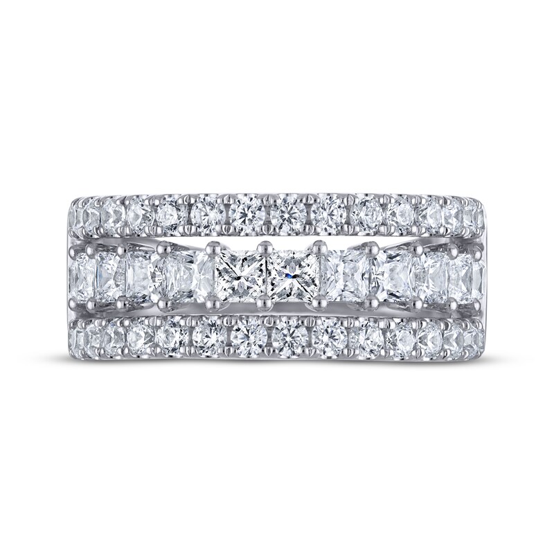Main Image 3 of THE LEO Legacy Lab-Grown Diamond Princess & Round-Cut Anniversary Ring 2 ct tw 14K White Gold