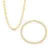 Thumbnail Image 1 of Curb Chain Necklace & Bracelet Gift Set 10K Yellow Gold