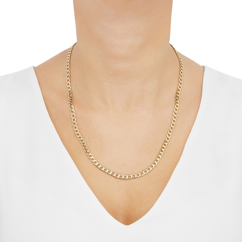Curb Chain Necklace & Bracelet Gift Set 10K Yellow Gold