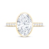 Thumbnail Image 3 of Now + Forever Lab-Grown Diamonds Oval-Cut Hidden Halo Bezel-Set Engagement Ring 3-1/2 ct tw 14K Yellow Gold
