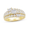 Thumbnail Image 1 of Now + Forever Lab-Grown Diamonds Emerald-Cut Three-Stone Anniversary Ring 2 ct tw 14K Yellow Gold