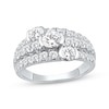 Thumbnail Image 1 of Now + Forever Lab-Grown Diamonds Staggered Three-Stone Anniversary Ring 2 ct tw 14K White Gold