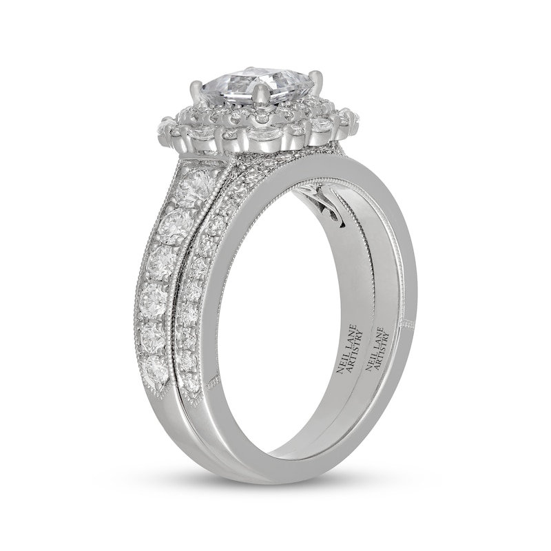 Main Image 2 of Neil Lane Artistry Princess-Cut Lab-Grown Diamond Double Halo Bridal Set 2-1/2 ct tw 14K White Gold