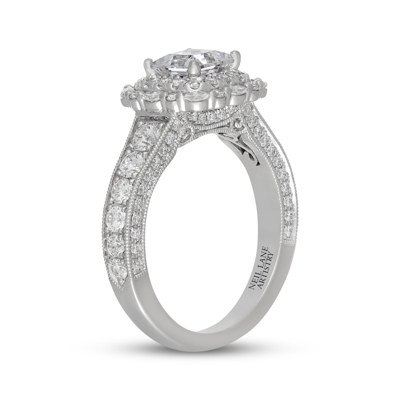 Main Image 2 of Neil Lane Artistry Princess-Cut Lab-Grown Diamond Double Halo Engagement Ring 2-1/4 ct tw 14K White Gold