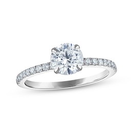 Now + Forever Certified Round-Cut Diamond Engagement Ring 1-1/5 ct tw Platinum
