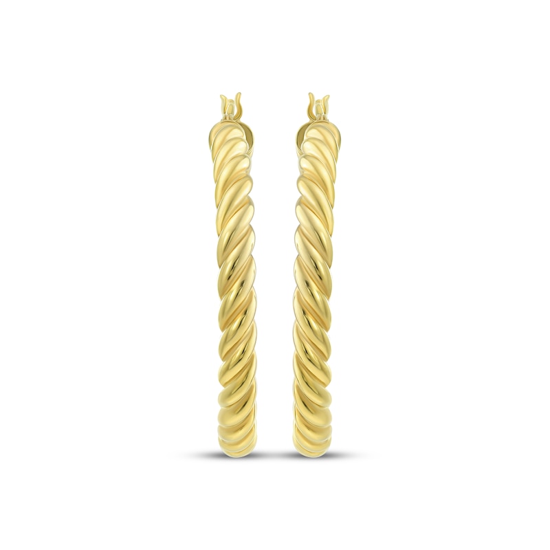 Main Image 2 of Reaura Rope Twist Hoop Earrings Repurposed 14K Yellow Gold 37mm