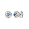 Thumbnail Image 1 of Le Vian Blue Sapphire Stud Earrings 1/4 ct tw Diamonds 14K Vanilla Gold