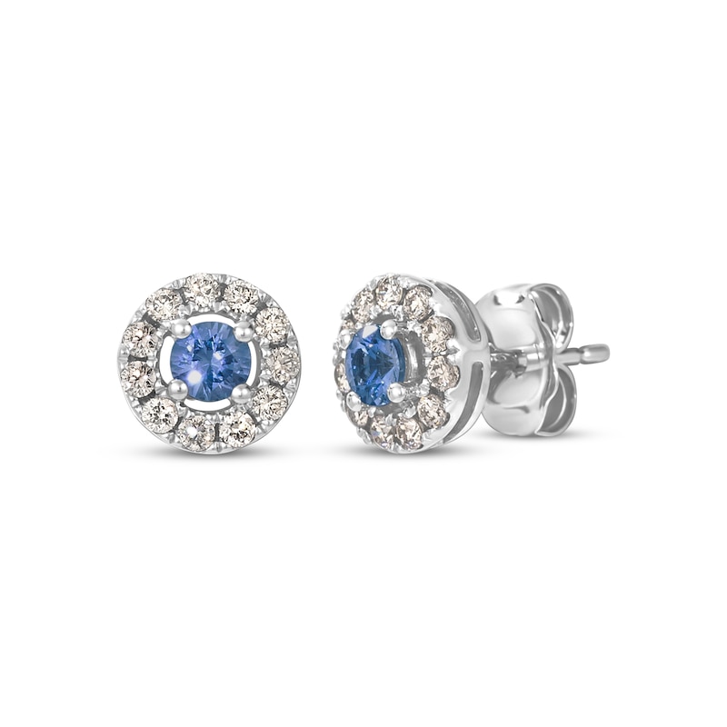 Main Image 1 of Le Vian Blue Sapphire Stud Earrings 1/4 ct tw Diamonds 14K Vanilla Gold