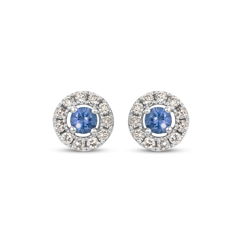 Main Image 2 of Le Vian Blue Sapphire Stud Earrings 1/4 ct tw Diamonds 14K Vanilla Gold