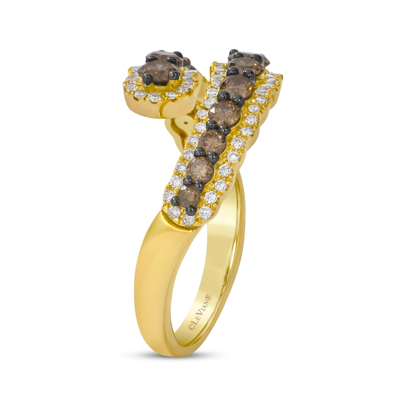 Main Image 2 of Le Vian Chocolate Waterfall Diamond Bypass Ring 1 ct tw 14K Honey Gold