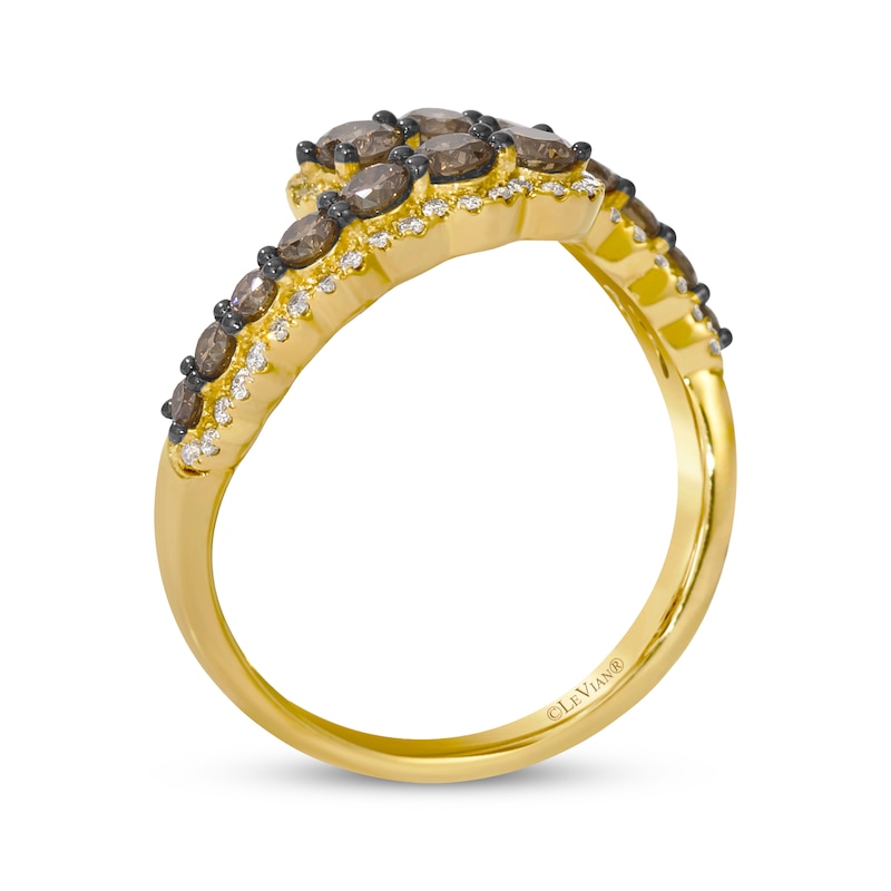 Main Image 3 of Le Vian Chocolate Waterfall Diamond Bypass Ring 1 ct tw 14K Honey Gold