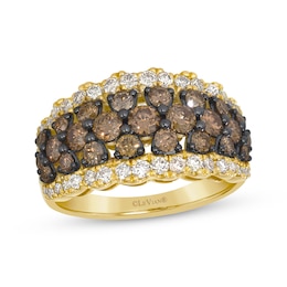 Le Vian Chocolate Waterfall Diamond Ring 1-5/8 ct tw 14K Yellow Gold