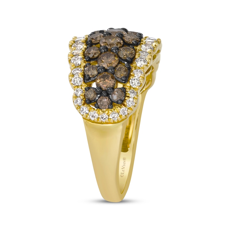 Main Image 2 of Le Vian Chocolate Waterfall Diamond Ring 1-5/8 ct tw 14K Yellow Gold