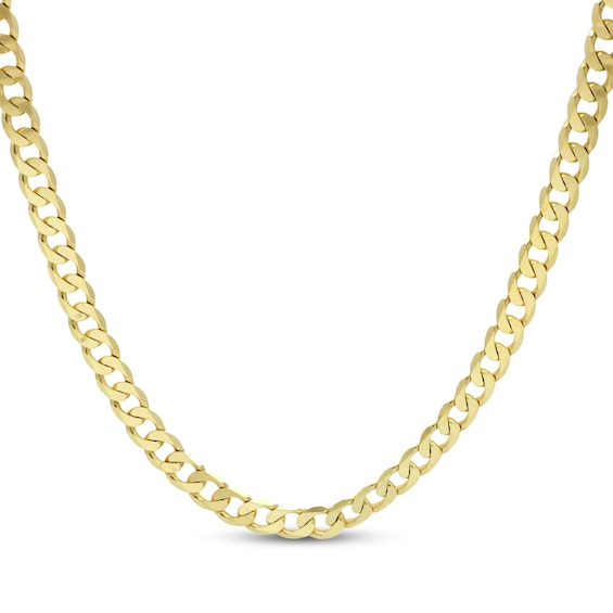 Curb Chain Necklace 5.79mm Solid 14K Yellow Gold 20"