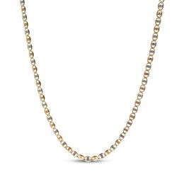 Diamond-Cut Valentino Chain Necklace 4.2mm Solid 10K Tri-Tone Gold 20&quot;