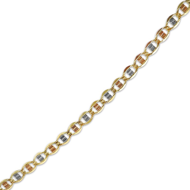 Main Image 2 of Diamond-Cut Valentino Chain Necklace 4.2mm Solid 10K Tri-Tone Gold 20&quot;
