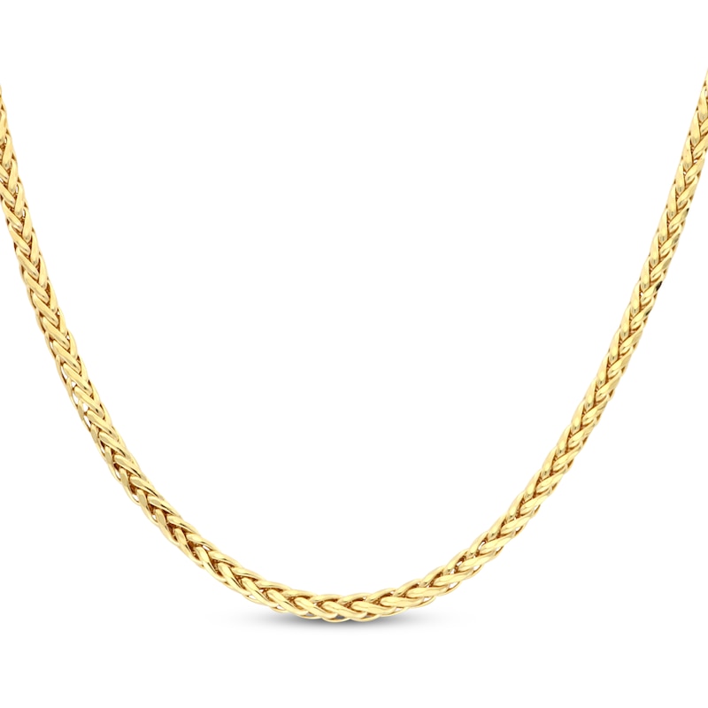 Main Image 1 of Wheat Chain Necklace 4mm Semi-Solid 10K Yellow Gold 22&quot;