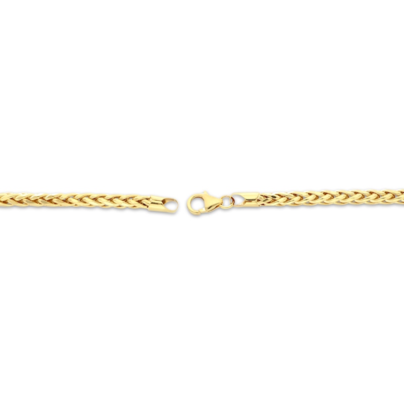 Main Image 3 of Wheat Chain Necklace 4mm Semi-Solid 10K Yellow Gold 22&quot;