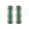 Thumbnail Image 2 of Le Vian Emerald Waterfall Hoop Earrings 1/3 ct tw Diamonds 14K Strawberry Gold