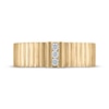 Thumbnail Image 3 of Now + Forever Men's Diamond Trio Grooved Wedding Band 1/10 ct tw 10K Yellow Gold