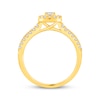 Thumbnail Image 3 of Now + Forever Lab-Grown Diamonds Emerald-Cut Halo Engagement Ring 3/4 ct tw 14K Yellow Gold