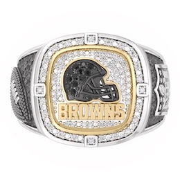 True Fans Cleveland Browns Championship Ring Sterling Silver & 10K Yellow Gold Ring