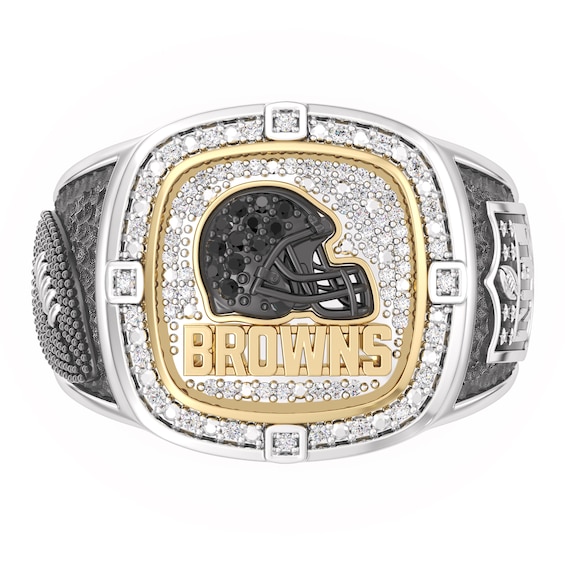 True Fans Cleveland Browns Championship Ring Sterling Silver & 10K Yellow Gold Ring
