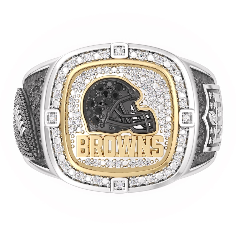 Main Image 1 of True Fans Cleveland Browns Championship Ring Sterling Silver & 10K Yellow Gold Ring