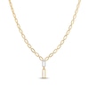 Thumbnail Image 1 of STUDIO BY KAY Diamond Link Y Paperclip Necklace 1/5 ct tw 24K Yellow Gold Vermeil Sterling Silver 18&quot;